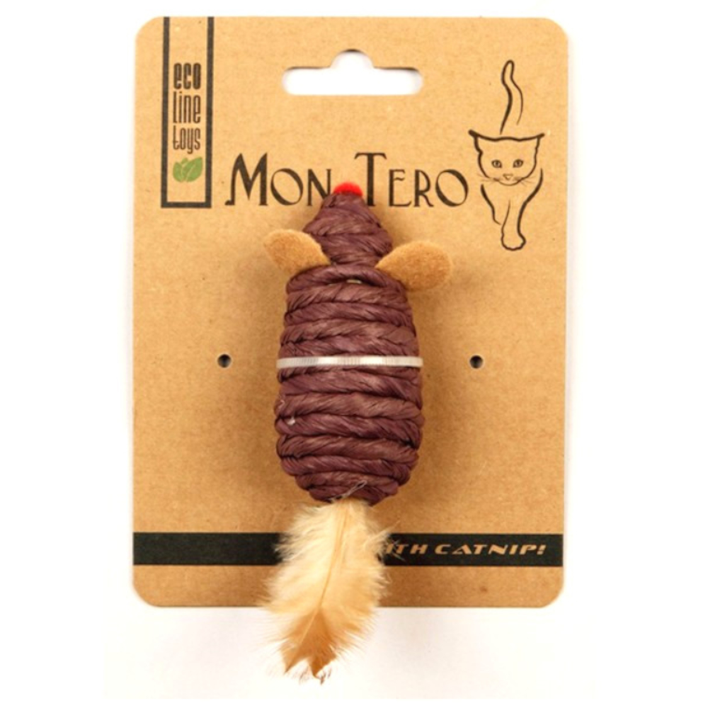 Mon Tero игрушка для кошек "Мышь", с кошачьей мятой, фиолетовая<