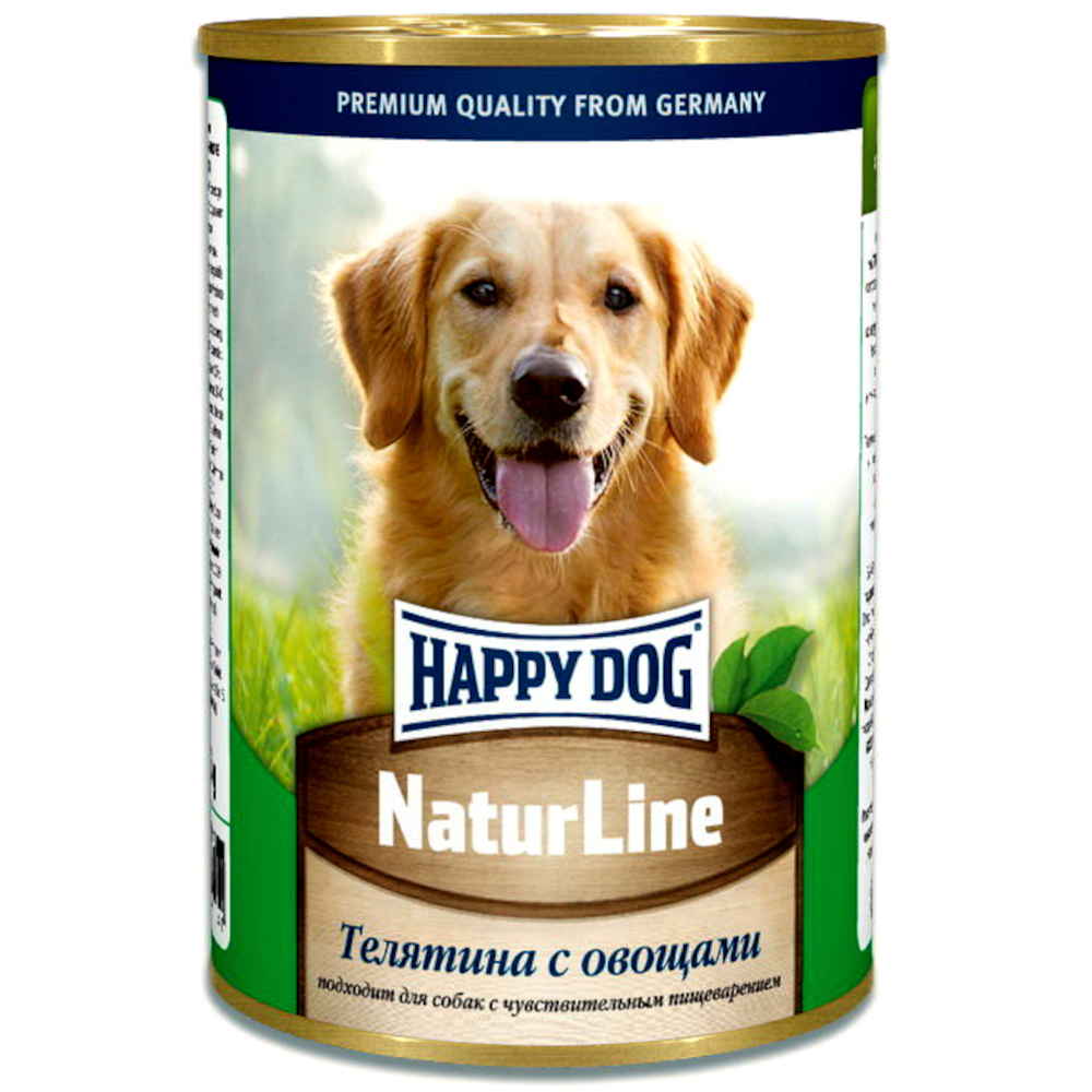 Happy Dog консервы для собак всех пород, телятина с овощами, 410 г<