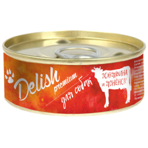 Delish Premium консервы для собак, говядина и ягненок, 100 г