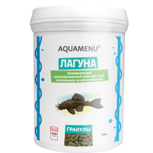Aquamenu Лагуна универсальный гранулированный корм для донных рыб, 250 мл