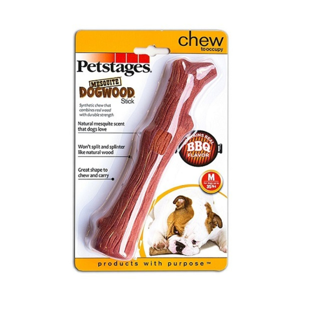 Petstages игрушка для собак Mesquite Dogwood палочка с ароматом барбекю, средняя, 18 см<
