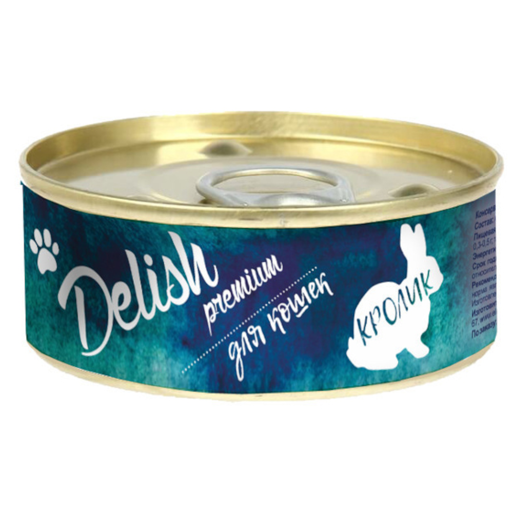 Delish Premium консервы для кошек, кролик, 100 г<