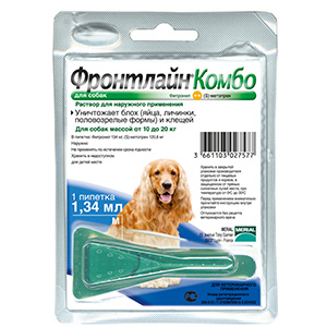 Фронтлайн Комбо M капли инсектоакарицидные для собак 10-20 кг