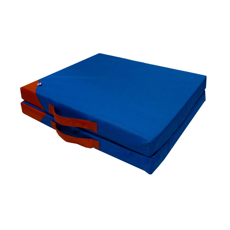 Zooexpress Матрац Аквастоп 2-х секционный синий с красным водоотталкивающая ткань, 100х60х6 см <
