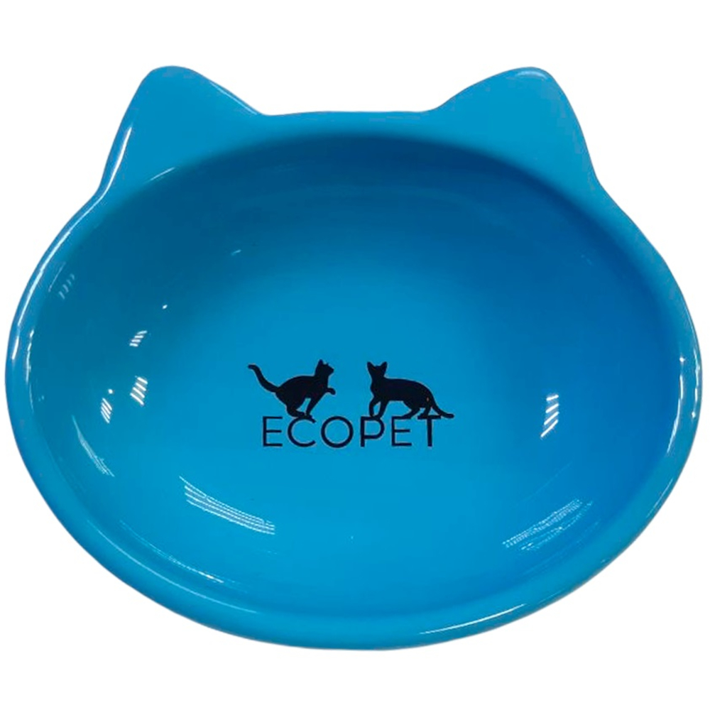 Ecopet Миска керамическая овальная, голубая, 190 мл<