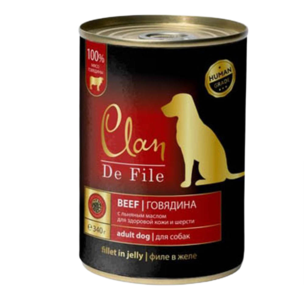 Clan De File консервы для собак всех пород, говядина, 340 г<