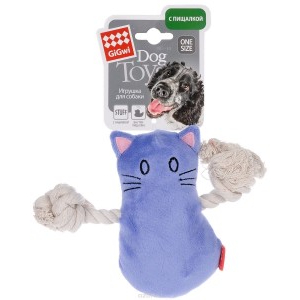 GiGwi игрушка для собак "Кот" с пищалкой, 15 см