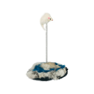 Triol Игрушка для кошек "Мышь на подставке", натуральный мех, 45 см