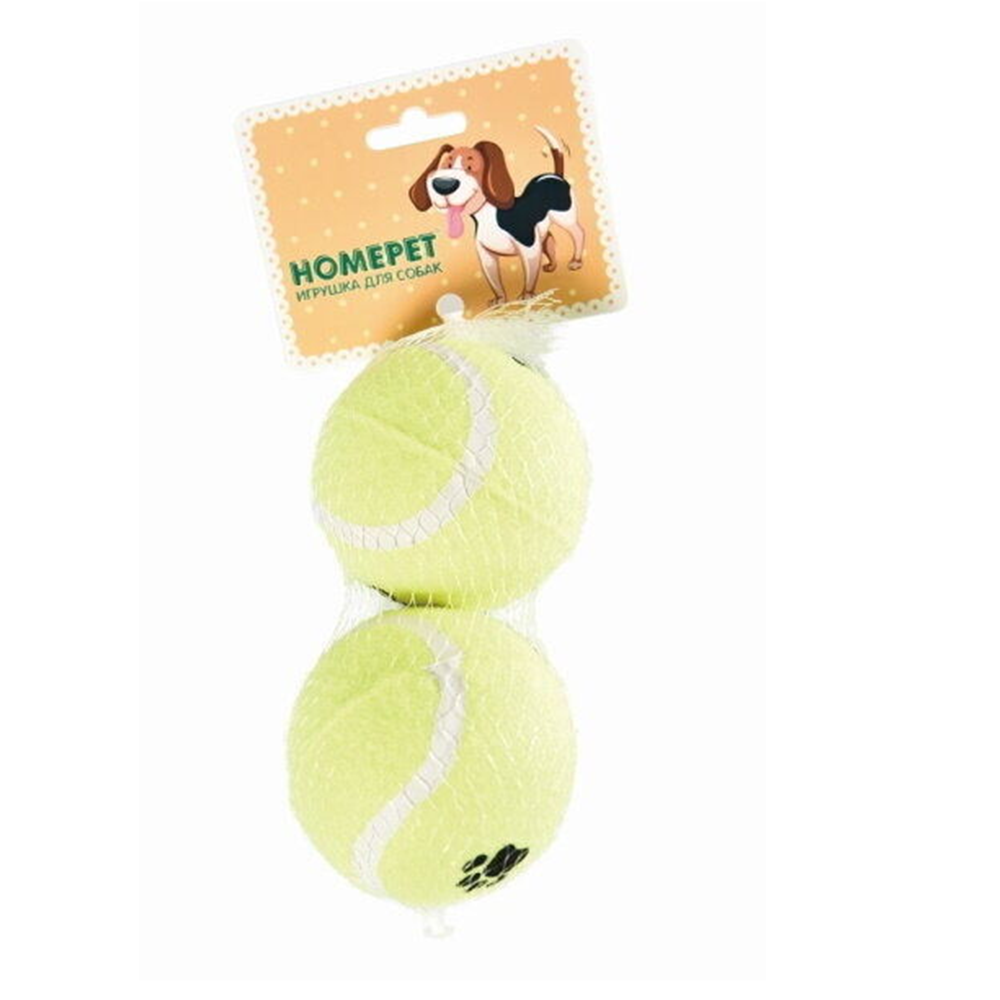 Homepet Игрушка для собак "Мячи теннисные", 2 шт<