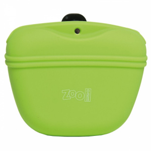ZooOne сумочка для лакомств силиконовая с магнитным замком, салатовая, 12х4 см