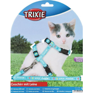 Trixie Шлейка с поводком с рисунком для котят, нейлон