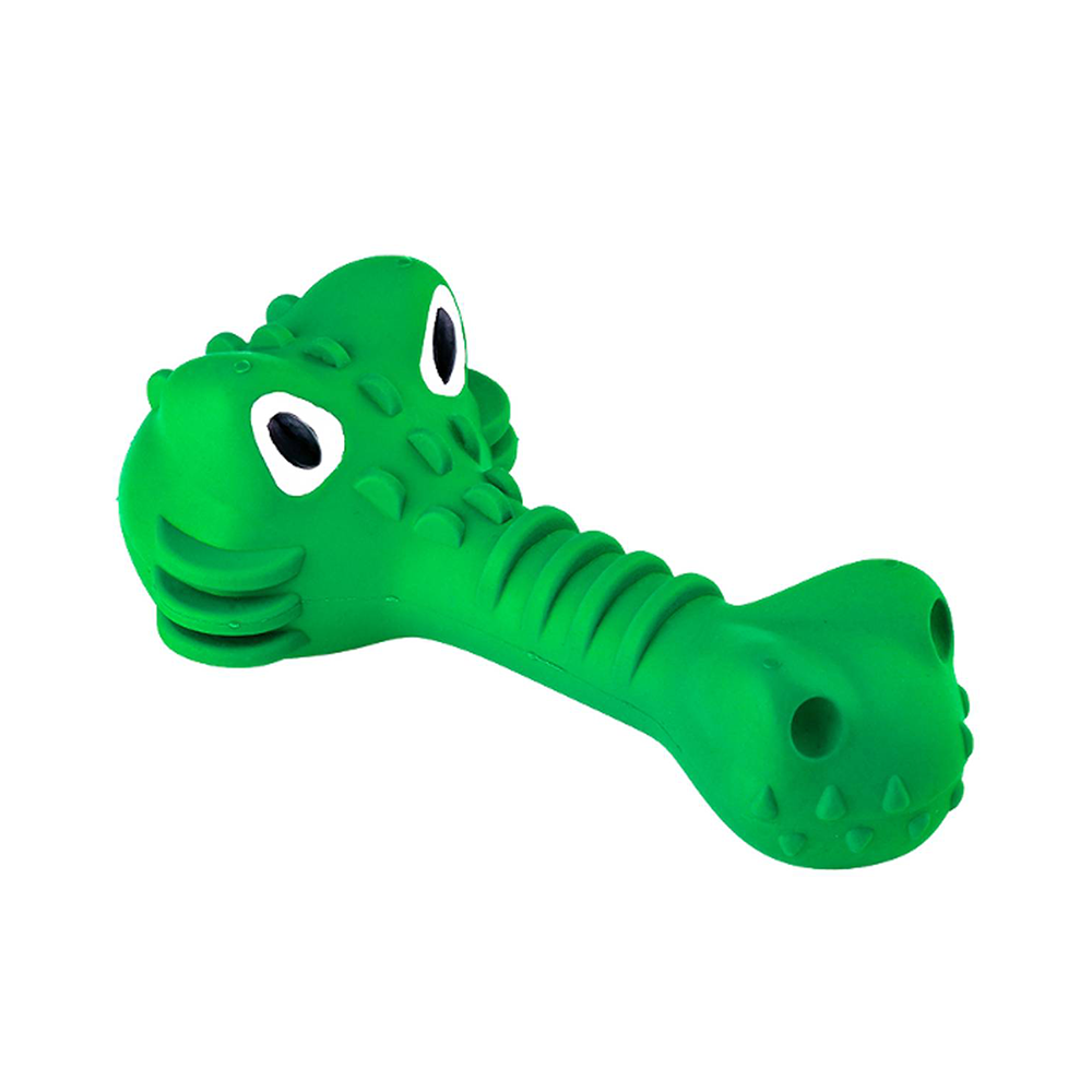 Mr.Kranch Игрушка для собак "Крокодил" с пищалкой и ароматом курицы, 18 см<