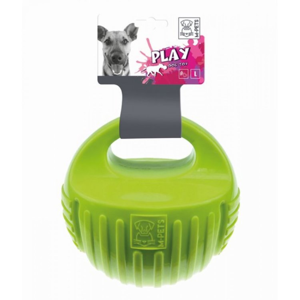 MPets игрушка для собак "Мяч-гиря" зеленый, термопластичная резина, 18 см<