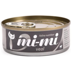 Mi-Mi консервы для кошек, с телятиной в желе, 80 г