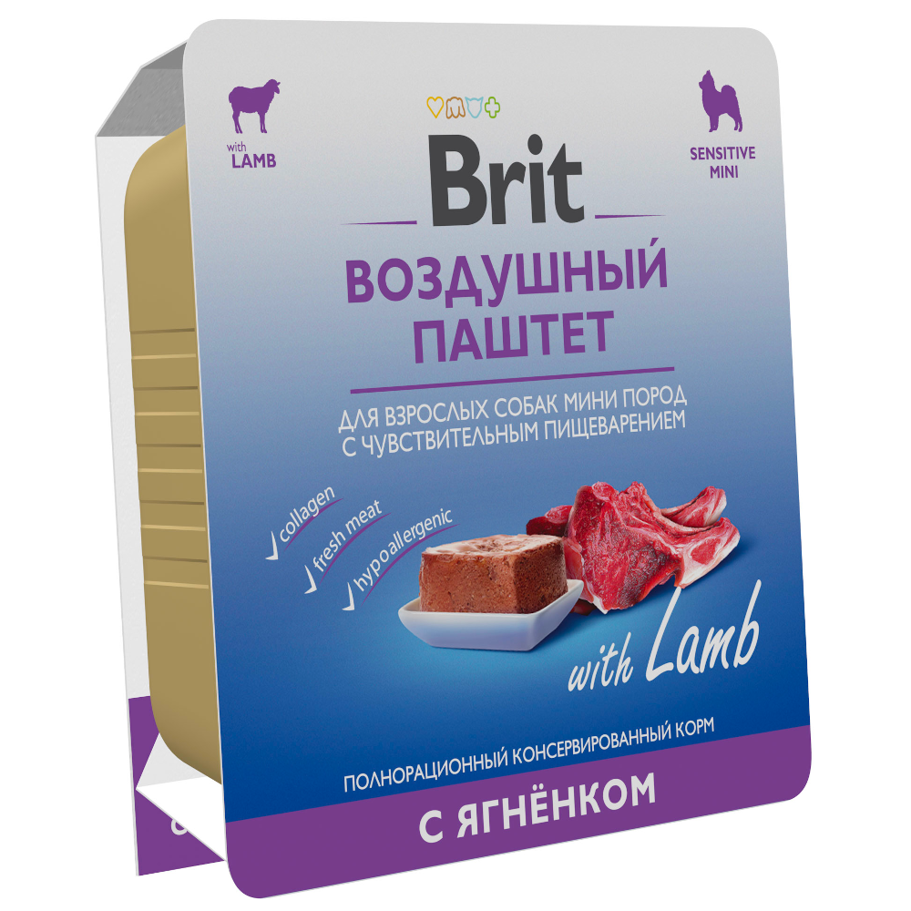 Brit Воздушный паштет для собак с чувствительным пищеварением, ягнёнок, 100 г<