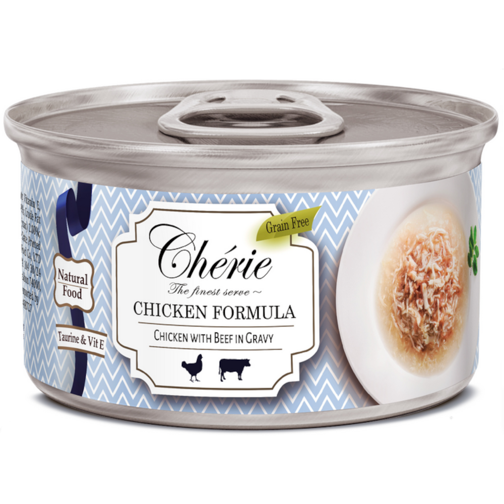 Cherie Chicken Formula консервы для кошек, курица с говядиной в соусе, 80 г<