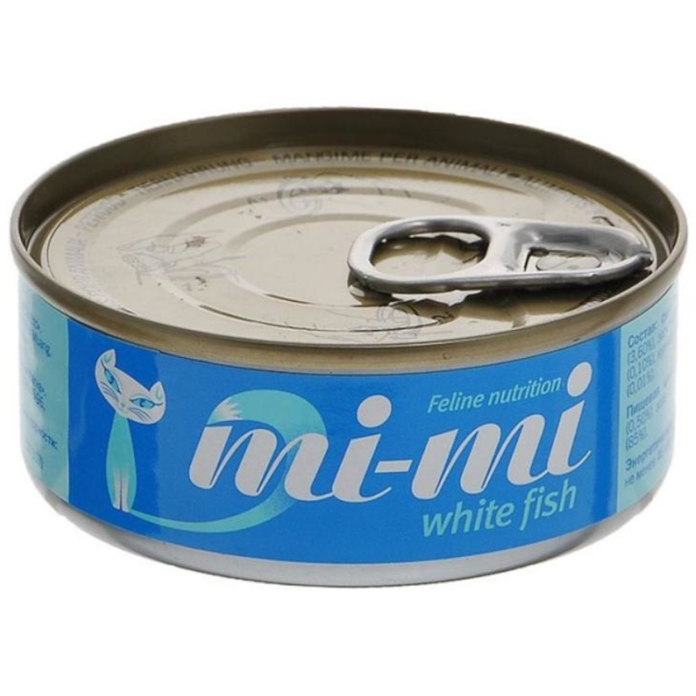 Mi-Mi консервы для кошек, с белой рыбой в желе, 80 г<