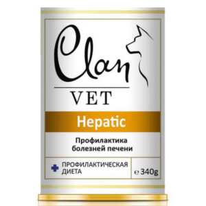 Clan Vet консервы для собак всех пород для профилактики болезней печени, Hepatiс, 340 г