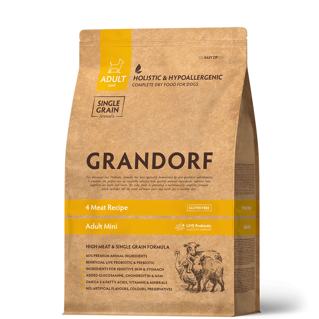 Grandorf сухой корм для собак мелких пород, четыре вида мяса, Probiotics, 3 кг<