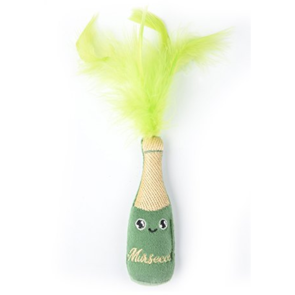 Mr.Kranch Игрушка для кошек "Шампанское" с кошачьей мятой, зеленый<