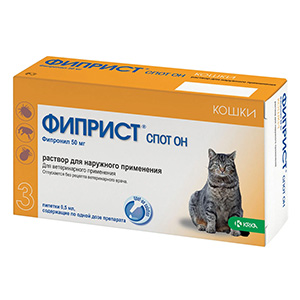 Фиприст Спот-Он капли инсектоакарицидные для кошек, 1 пипетка