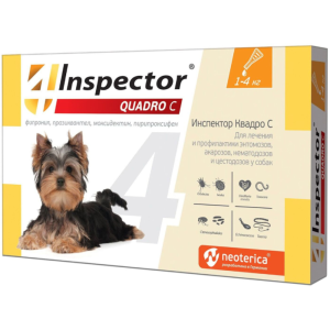 Inspector Quadro комбинированное антипаразитарное средство, капли для собак 1-4 кг
