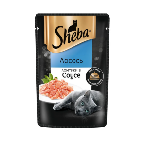 Sheba консервы для кошек, пауч, лосось ломтики в соусе, 75 г