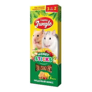 Happy Jungle палочки для мелких грызунов 3 шт, микс "три вкуса" 