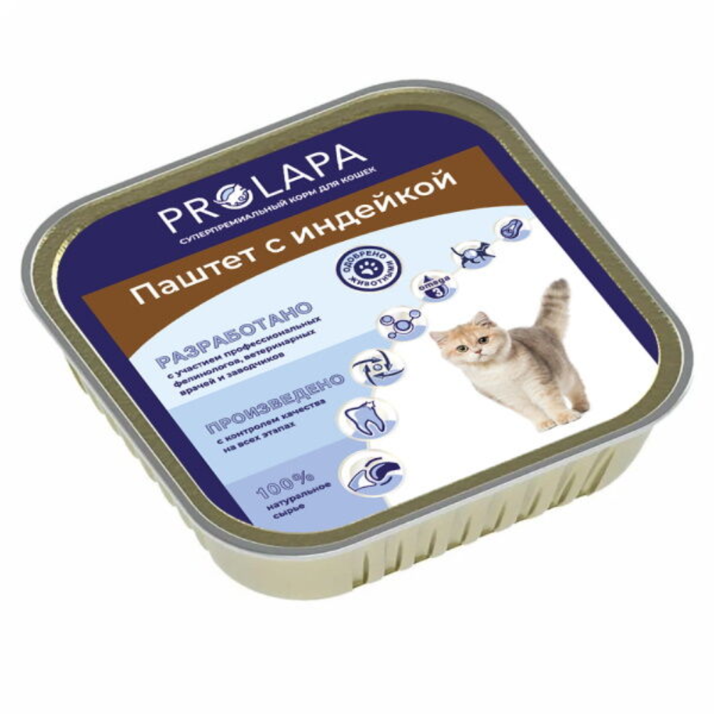 ProLapa консервы для кошек, паштет с индейкой, 100 г<
