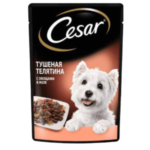 Cesar консервы для собак, тушеная телятина с овощами, 85 г