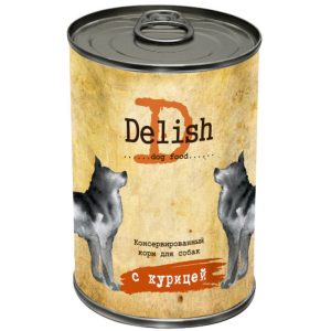 Delish консервы для собак всех пород, курица, 970 г