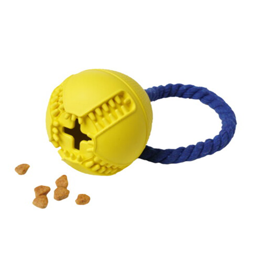 Homepet Игрушка для собак "Мяч с канатом" и отверстием для лакомств, каучук, 7,6 см<