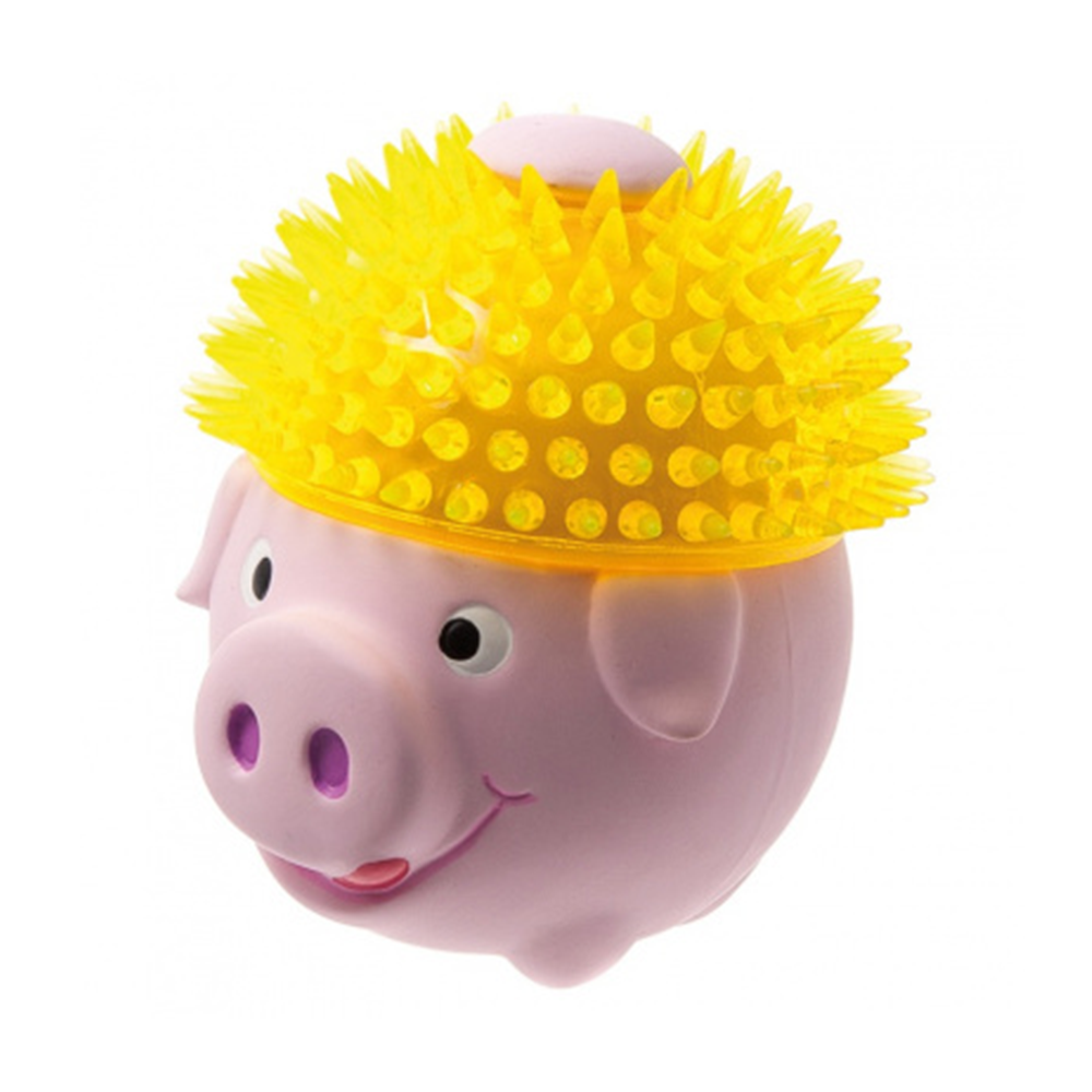 ZooOne Игрушка для собак "Свинка в шапке", латекс, 11 см<