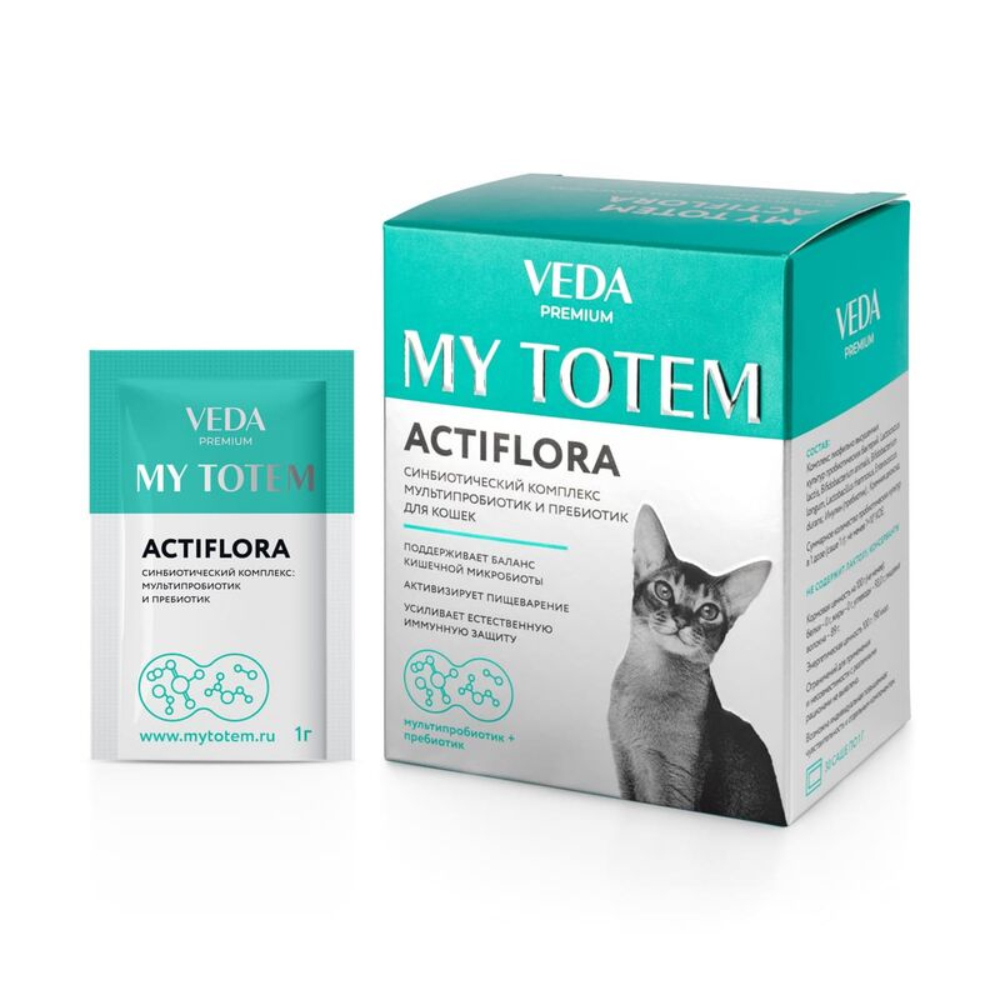 Veda My Totem Актифлора синбиотический комплекс для кошек, 1 пакетик (1 г)<