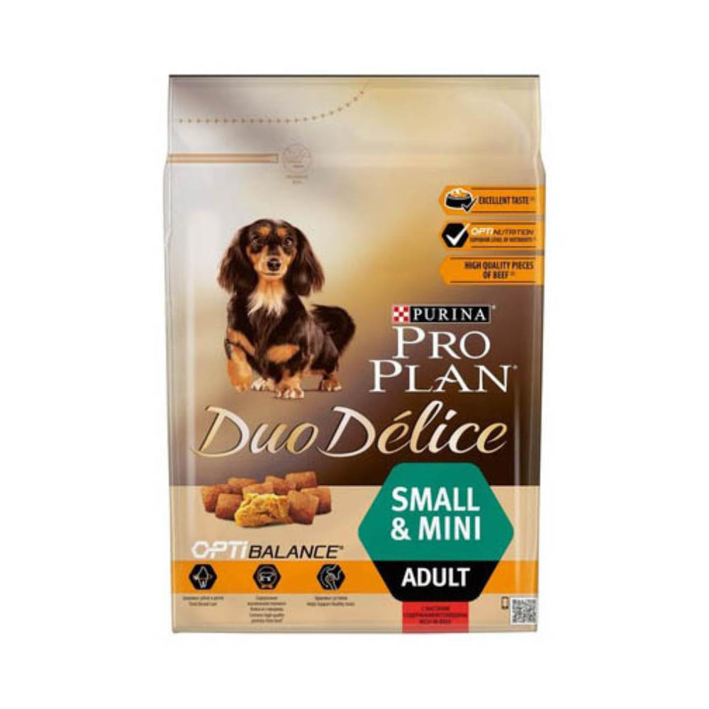 Pro Plan сухой корм для собак мелких пород, говядина с рисом, Duo Delice, 2,5 кг<