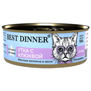 Best Dinner Vet Profi консервы для кастрированных котов и стерилизованных кошек, Urinary, утка с клюквой, 100 г