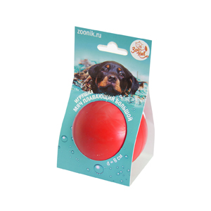 Зооник Игрушка для собак "Мяч плавающий", красный, 8 см