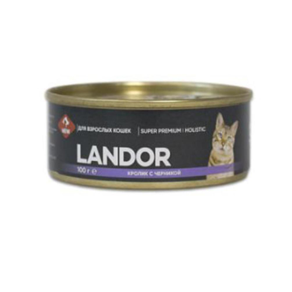 Landor консервы для кошек, кролик с черникой, 100 г<