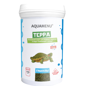 Aquamenu Терра основной гранулированный корм для водных черепах, 100 мл