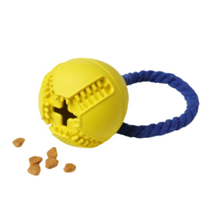 Homepet Игрушка для собак "Мяч с канатом" и отверстием для лакомств, каучук, 7,6 см