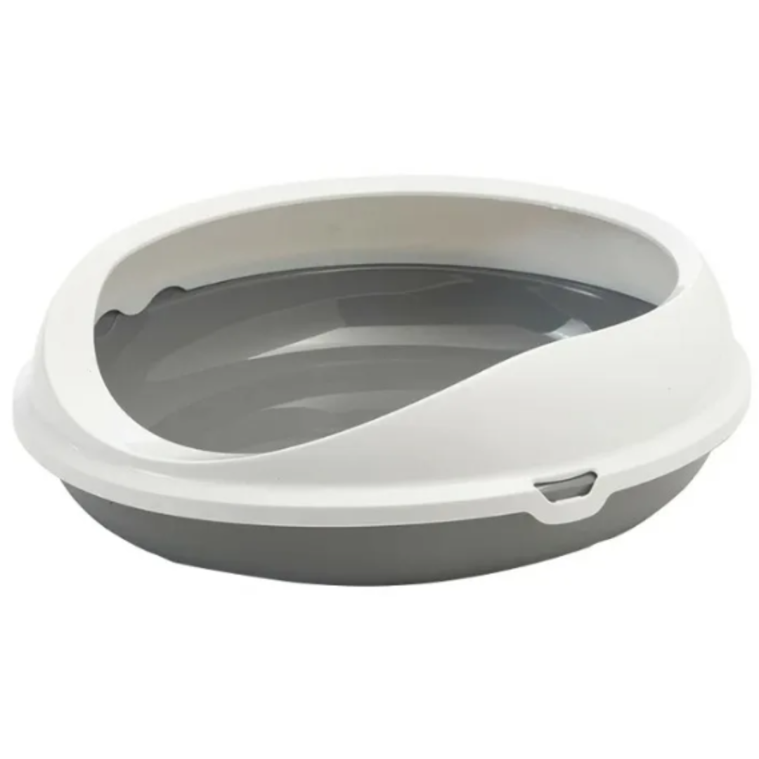 Savic туалет лоток овальный с бортом "Figaro", серый, 55х48х15,5 см<