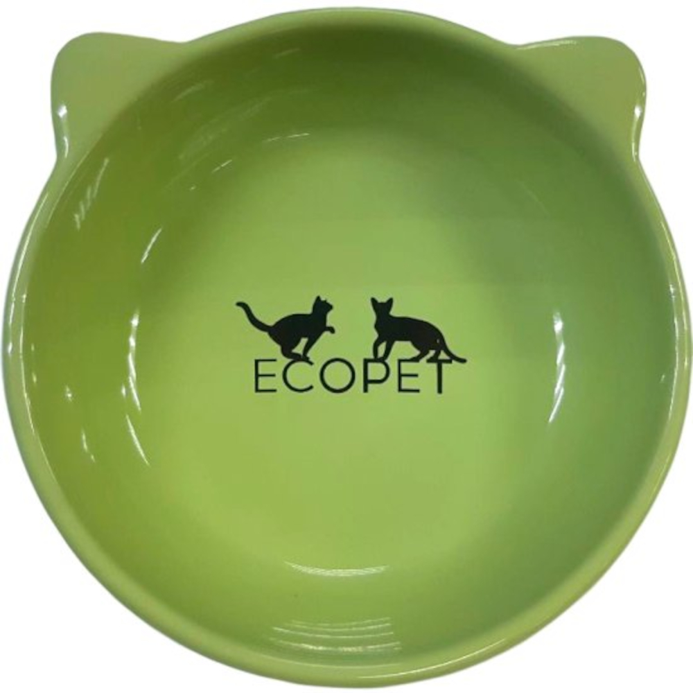 Ecopet Миска керамическая круглая, оливковая, 200 мл<