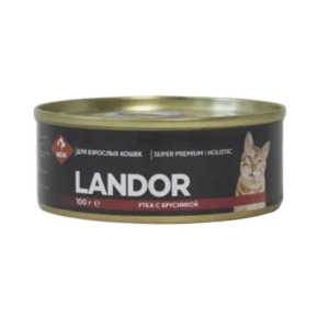 Landor консервы для кошек, утка с брусникой, 100 г