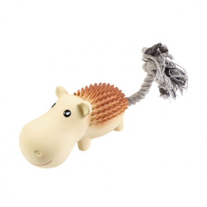 ZooOne Игрушка для собак "Гиппопотам с канатом", латекс, 26 см