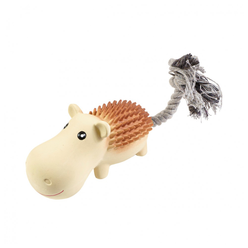 ZooOne Игрушка для собак "Гиппопотам с канатом", латекс, 26 см<