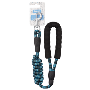 Pet-it Поводок особо прочный веревочный с мягкой ручкой 1,2х152 см нейлон синий