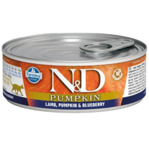 Farmina N&D Pumpkin консервы для взрослых кошек, ягненок и черника с тыквой, Lamb, Pumpkin&Blueberry, 80 г