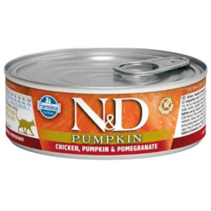 Farmina N&D Pumpkin консервы для взрослых кошек, курица и гранат с тыквой, Chicken, Pumpkin&Pomegranate. 80 г