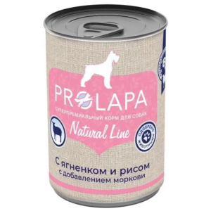 ProLapa Natural Line консервы для собак, ягненок с рисом и морковью, 400 г
