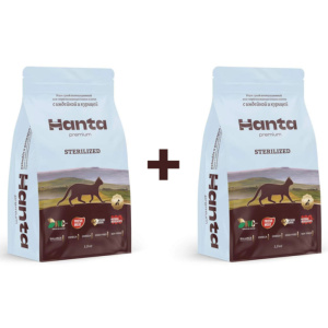 Hanta Premium сухой корм для стерилизованных кошек, индейка с курицей, 7,5 кг х 2шт